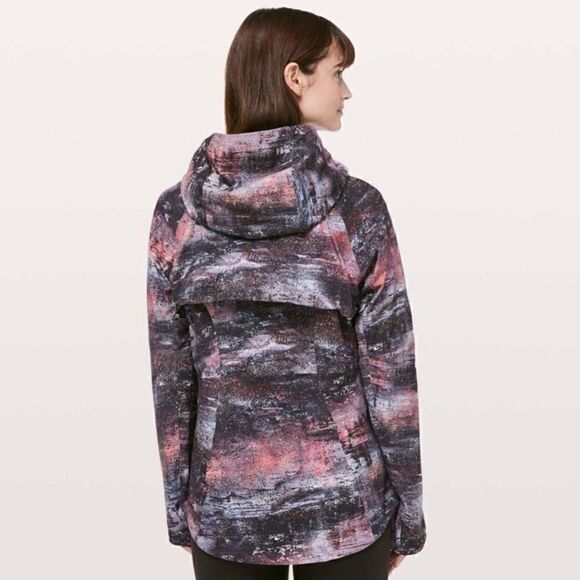 Lululemon The Rain Is Calling Jacket II in Azurite Poppy Coral Multi - Picture 2 of 11